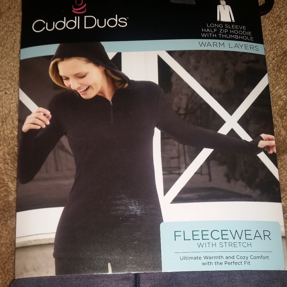 Cuddl Duds Fleecewear Half Zip Hoodie *Dark Gray*